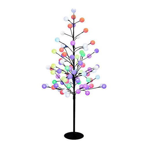 Декоративно дърво с памучни глобуси и светодиоди, 88 x цветен LED