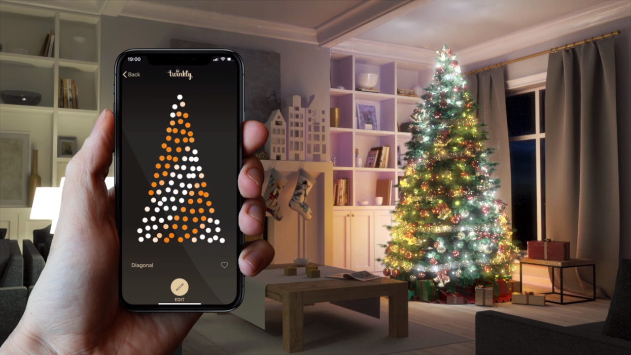3D дъбова електрическа камина със звук + Twinkly Christmas Tree - Промо пакет