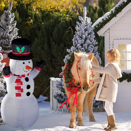 Коледна украса, 2 надуваеми фигурки, височина 120 см и лазерен проектор
