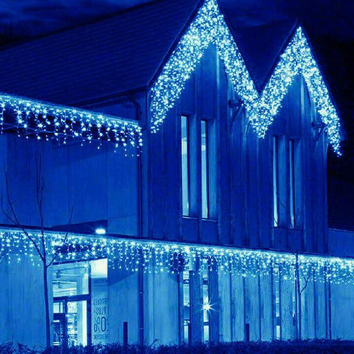 Декоративно зимно осветление, бяла-студена светлина - пакет гирлянди за: стрехи 20м, балкон 5м, прозорци 2х3м, аксесоари включени