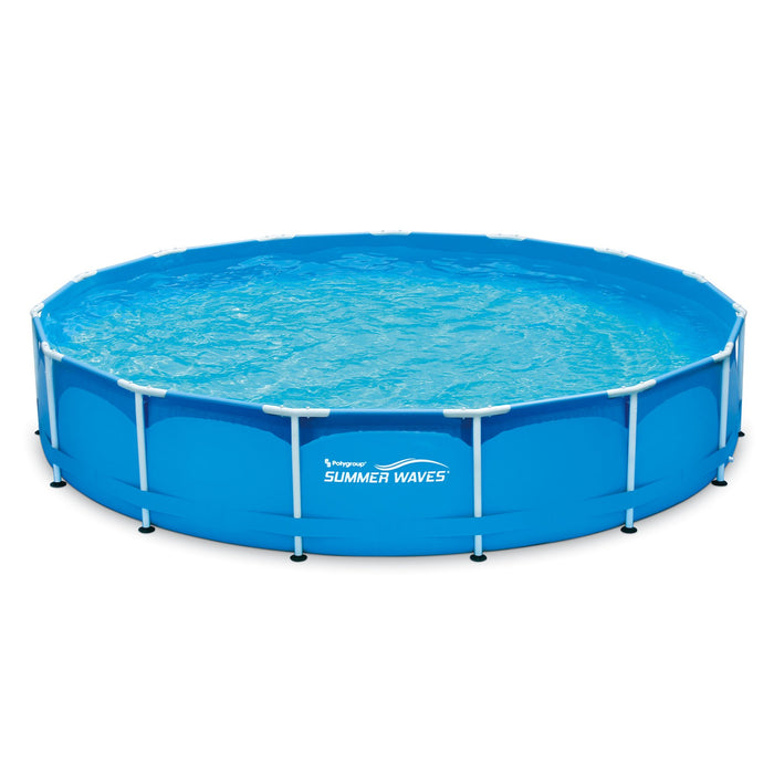 Кръгъл басейн с метална рамка, Summer Waves; Размери 366 x 76 см (включена филтърна помпа)