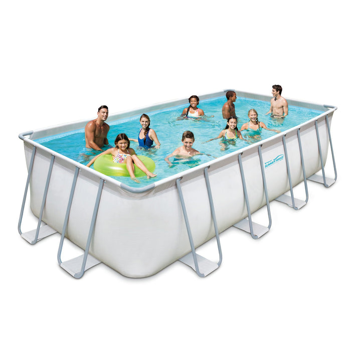 Правоъгълен басейн с метална рамка Elite Summer Waves 549 cm x 274 cm x 132 cm (KIT в комплект с аксесоари включени)