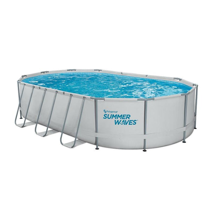 Овален басейн с метална рамка Summer Waves 610x366x122cm (Пълен комплект с включени аксесоари)