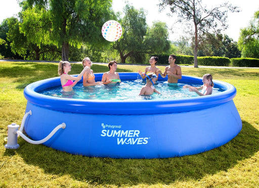 Басейн Instant "Family Summer Waves", с надуваем пръстен; Размери 366 x 76 см (включена филтърна помпа)